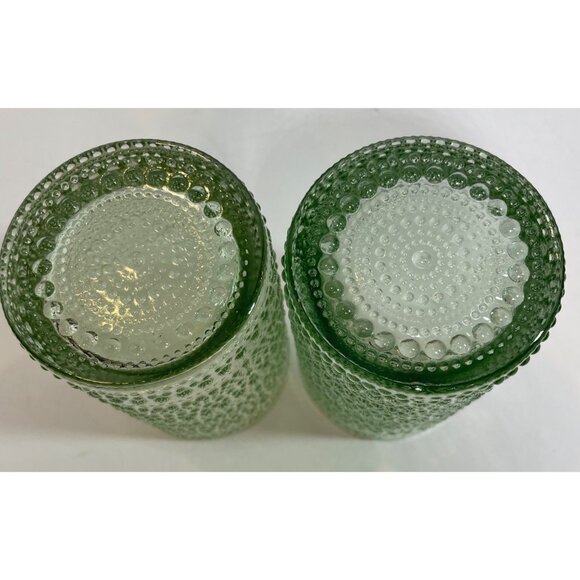 Vintage Green Textured Glass Tumblers - Set Of 2 6.5 Oz Capacity Mid-Century Mod - Picture 4 of 7